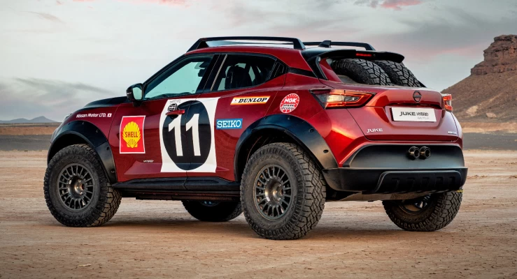 Nissan Juke Hybrid Rally Tribute Concept sieht Dakar-tauglich aus